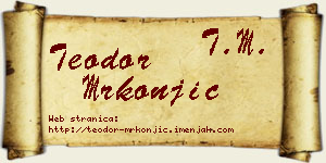 Teodor Mrkonjić vizit kartica
